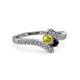 3 - Eleni Yellow and Black Diamond with Side Diamonds Bypass Ring 