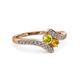 3 - Eleni Yellow Diamond and Citrine with Side Diamonds Bypass Ring 
