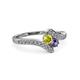 3 - Eleni Yellow Diamond and Iolite with Side Diamonds Bypass Ring 
