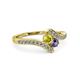 3 - Eleni Yellow Diamond and Iolite with Side Diamonds Bypass Ring 