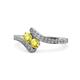 1 - Eleni Yellow Diamond and Yellow Sapphire with Side Diamonds Bypass Ring 