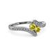 3 - Eleni Yellow Diamond and Yellow Sapphire with Side Diamonds Bypass Ring 