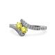 1 - Eleni Yellow Diamond with Side Diamonds Bypass Ring 