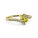 3 - Eleni Yellow Diamond with Side Diamonds Bypass Ring 