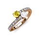 3 - Delise 5.00mm Round Yellow and White Sapphire with Side Diamonds Bypass Ring 