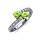 3 - Delise 5.00mm Round Peridot with Side Diamonds Bypass Ring 
