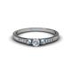 1 - Tresu Diamond and Aquamarine Three Stone Engagement Ring 
