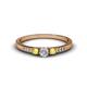 1 - Tresu Diamond and Yellow Sapphire Three Stone Engagement Ring 