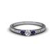 1 - Tresu Diamond and Blue Sapphire Three Stone Engagement Ring 
