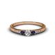 1 - Tresu Diamond and Blue Sapphire Three Stone Engagement Ring 