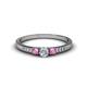 1 - Tresu Diamond and Pink Sapphire Three Stone Engagement Ring 