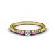 1 - Tresu Diamond and Pink Sapphire Three Stone Engagement Ring 