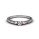 1 - Tresu Diamond and Pink Tourmaline Three Stone Engagement Ring 