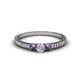 1 - Tresu Diamond and Amethyst Three Stone Engagement Ring 