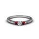 1 - Tresu Diamond and Ruby Three Stone Engagement Ring 
