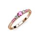 2 - Tresu Pink Sapphire and Diamond Three Stone Engagement Ring 
