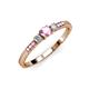 2 - Tresu Pink Tourmaline and Diamond Three Stone Engagement Ring 
