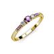 2 - Tresu Amethyst and Diamond Three Stone Engagement Ring 