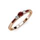 2 - Tresu Red Garnet and Diamond Three Stone Engagement Ring 