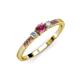 2 - Tresu Rhodolite Garnet and Diamond Three Stone Engagement Ring 