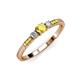 2 - Tresu Yellow Sapphire and Diamond Three Stone Engagement Ring 