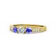 Ayaka Diamond and Tanzanite Three Stone Engagement Ring 