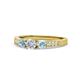 Ayaka Diamond and Aquamarine Three Stone Engagement Ring 