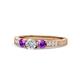 1 - Ayaka Diamond and Amethyst Three Stone Engagement Ring 