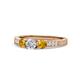 1 - Ayaka Diamond and Citrine Three Stone Engagement Ring 