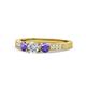 Ayaka Diamond and Iolite Three Stone Engagement Ring 