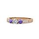1 - Ayaka Diamond and Iolite Three Stone Engagement Ring 