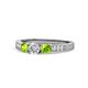 1 - Ayaka Diamond and Peridot Three Stone Engagement Ring 