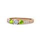 1 - Ayaka Diamond and Peridot Three Stone Engagement Ring 