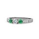 1 - Ayaka Diamond and Emerald Three Stone Engagement Ring 