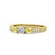 1 - Ayaka Diamond and Yellow Sapphire Three Stone Engagement Ring 