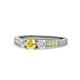 1 - Ayaka Yellow Sapphire and Diamond Three Stone with Side Yellow Sapphire Ring 