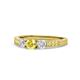 1 - Ayaka Yellow Sapphire and Diamond Three Stone with Side Yellow Sapphire Ring 