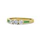 1 - Ayaka Diamond Three Stone with Side Emerald Ring 