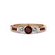4 - Jamille Red Garnet and Diamond Three Stone with Side Red Garnet Ring 