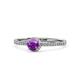 1 - Irene Amethyst and Diamond Halo Engagement Ring 