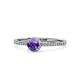 1 - Irene Iolite and Diamond Halo Engagement Ring 