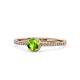 1 - Irene Peridot and Diamond Halo Engagement Ring 