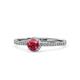 1 - Irene Rhodolite Garnet and Diamond Halo Engagement Ring 