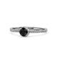1 - Irene Black and White Diamond Halo Engagement Ring 