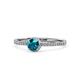 1 - Irene London Blue Topaz and Diamond Halo Engagement Ring 