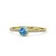 1 - Irene Blue Topaz and Diamond Halo Engagement Ring 