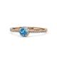 1 - Irene Blue Topaz and Diamond Halo Engagement Ring 