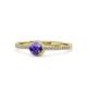 1 - Irene Iolite and Diamond Halo Engagement Ring 