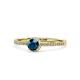 1 - Irene Blue and White Diamond Halo Engagement Ring 