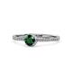 1 - Irene Emerald and Diamond Halo Engagement Ring 